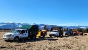 Skywalker Tree Care trucks and equipment ready for tree service in North Idaho